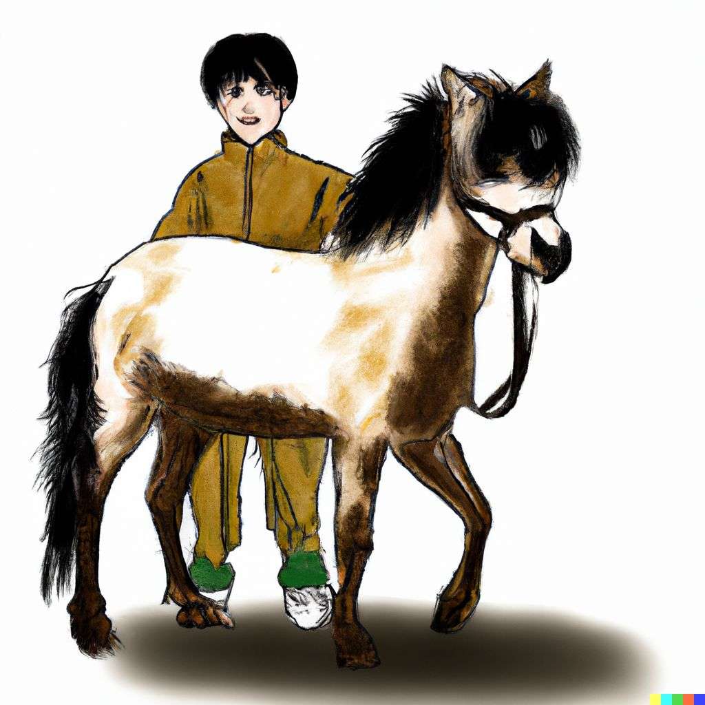 a horse, children's book illustration